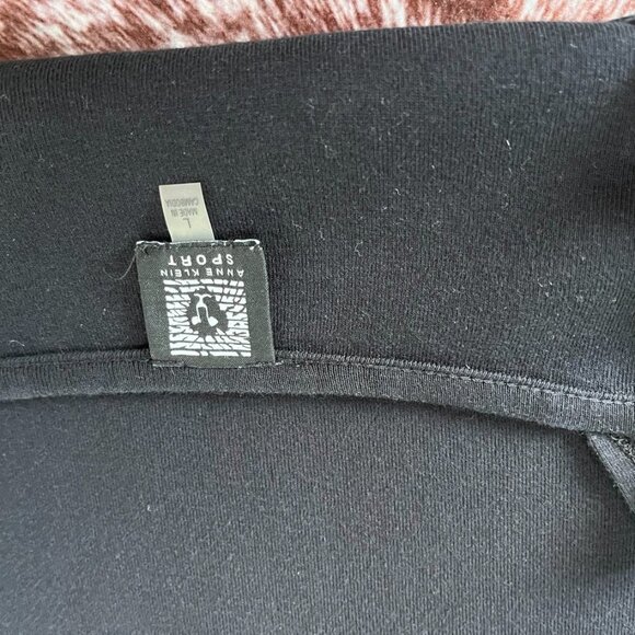 Anne Klein Sport Square Neck 3/4 Sleeve Stretch Knit Top Black Women’s L - Picture 7 of 13